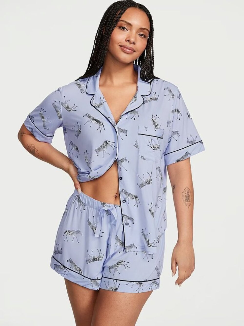 ✨🩵 Victoria’s Secret SoSoft™ Modal Pajama Short Set Blue Zebra XXL 🦓✨
